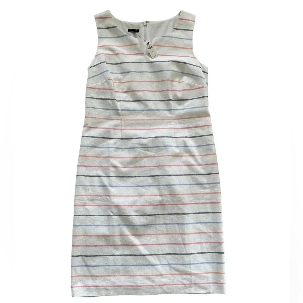 Talbots Biscay Sheath Dress Stripe White Pink Blue Women’s Size 8 NWT - Picture 3 of 8